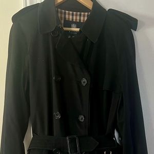 Aquascutum London ladies black full length lined rain coat